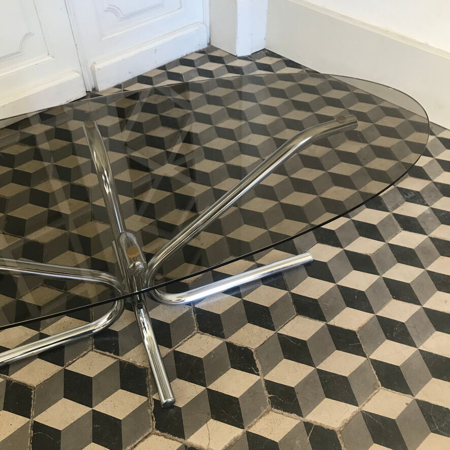 Vintage coffee table smoked glass