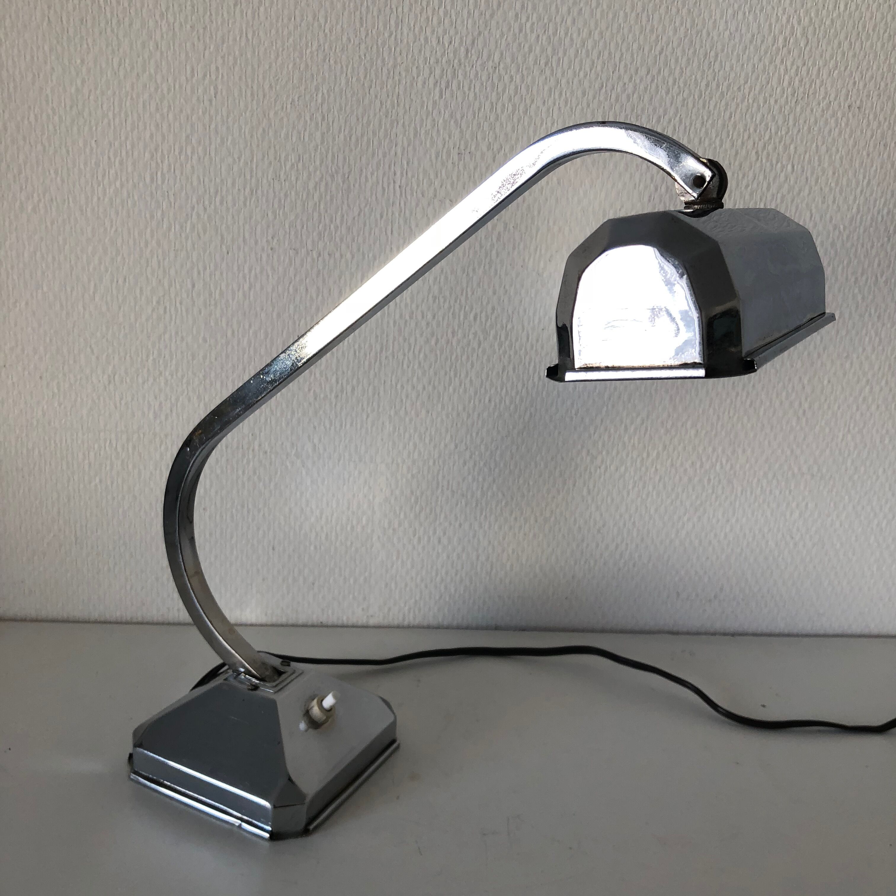 Vintage 1940 chrome desk lamp