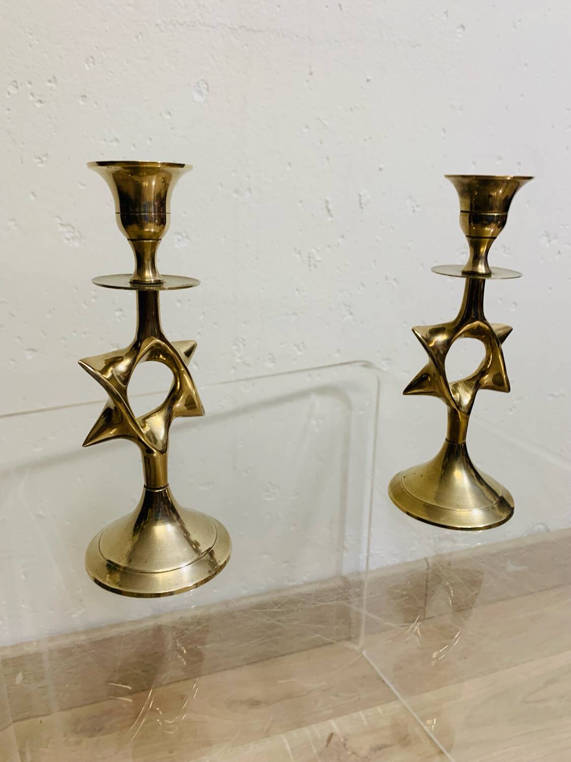 Pair of designer candlesticks