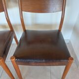 2 Fristho Franeker chairs, Scandinavian, teak and leather.