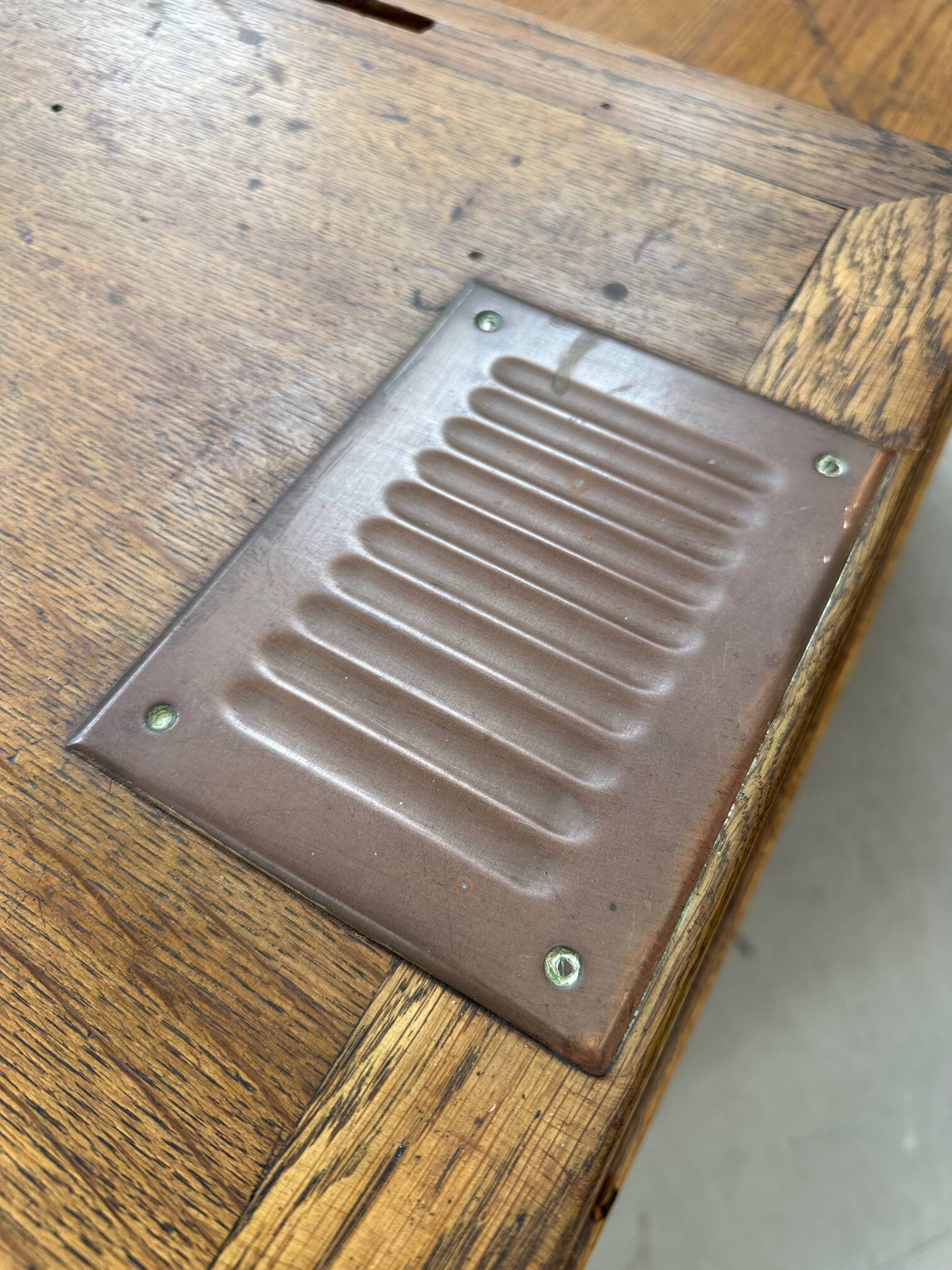 Oak cash register counter from the early 20th century