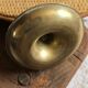 Brass pusher round cut candle holder