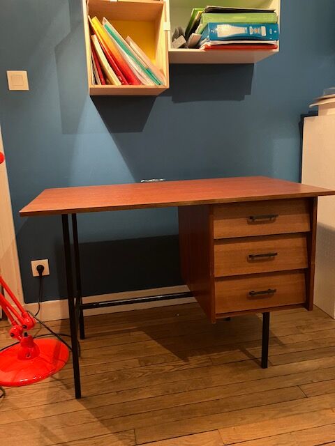 Vintage desk 60s wood and metal
