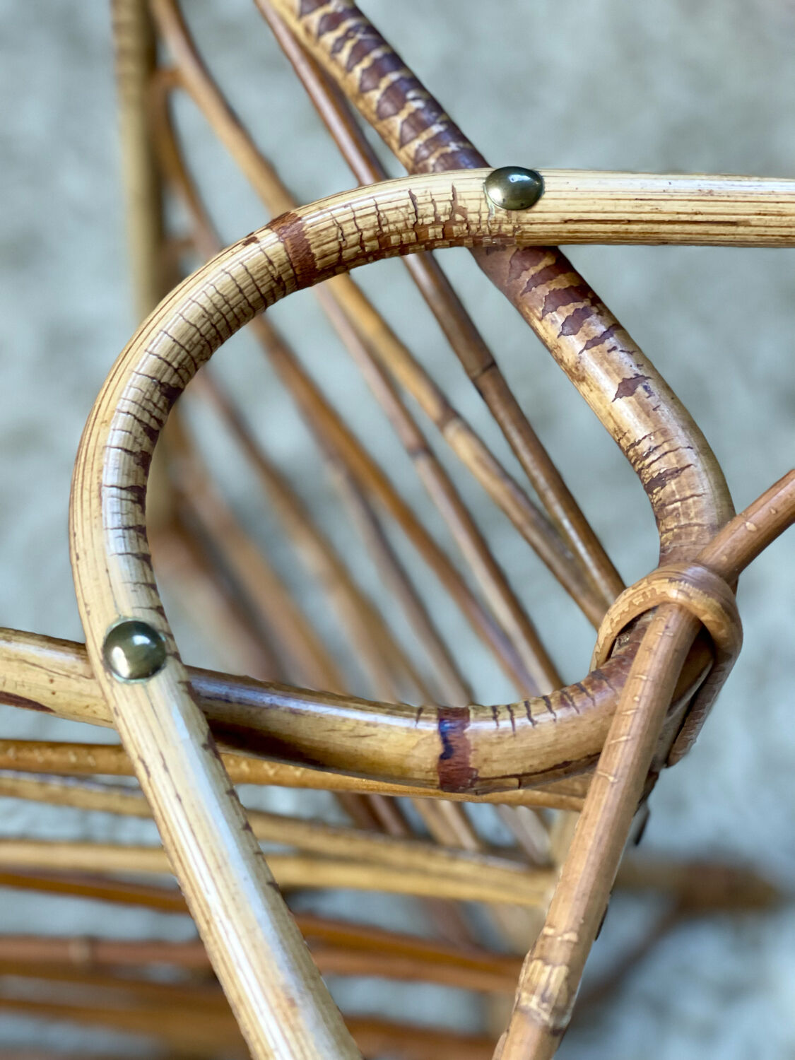 Vintage rattan magazine holder