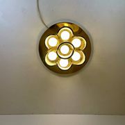 Murano & Brass Ceiling Lamp by J.T. Kalmar, Austria, 1960s