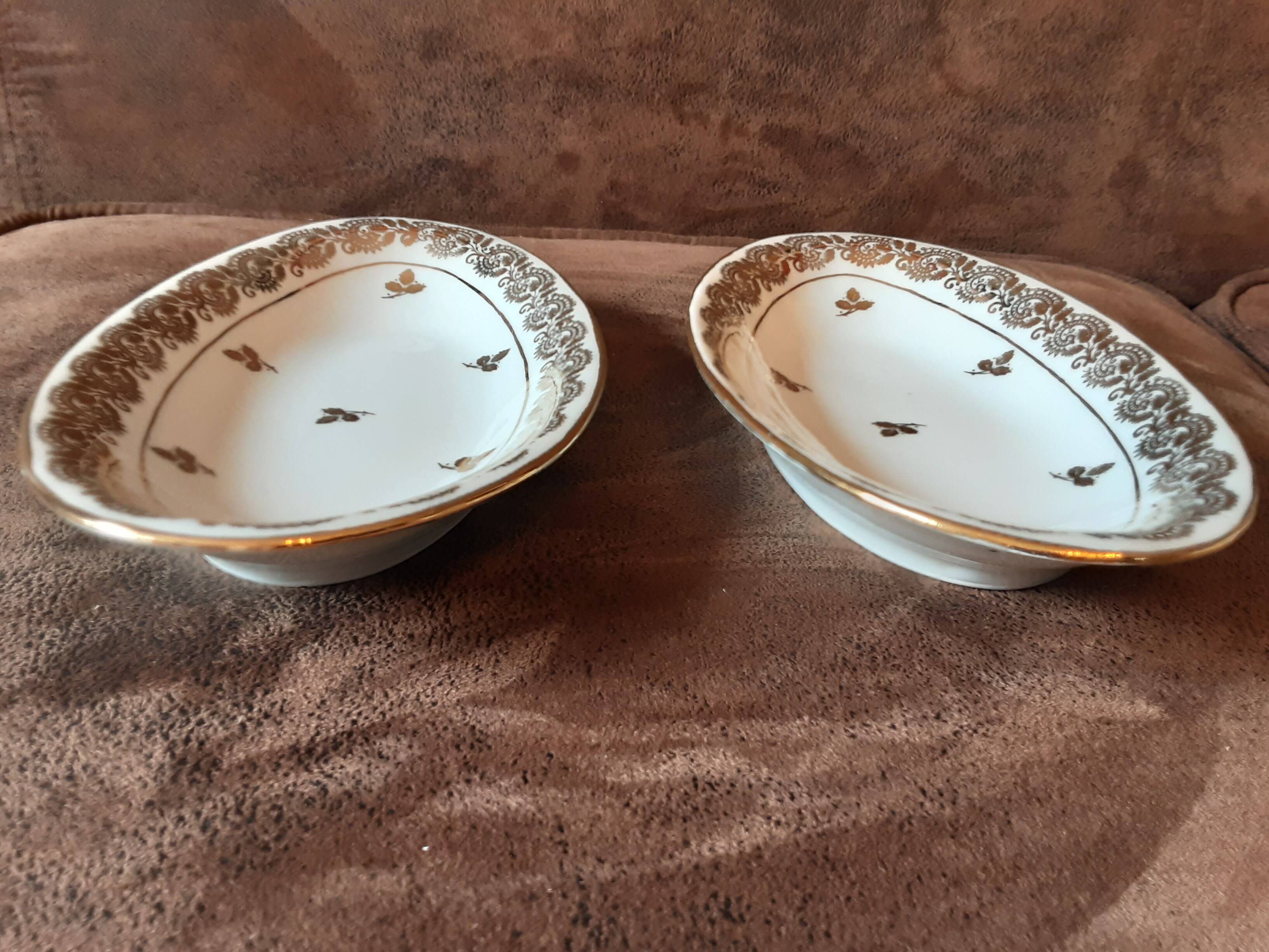 Set of 2 Limoges Porcelain butter dishes.
