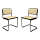Pair of Marcel Breuer B32 Cesca black chairs