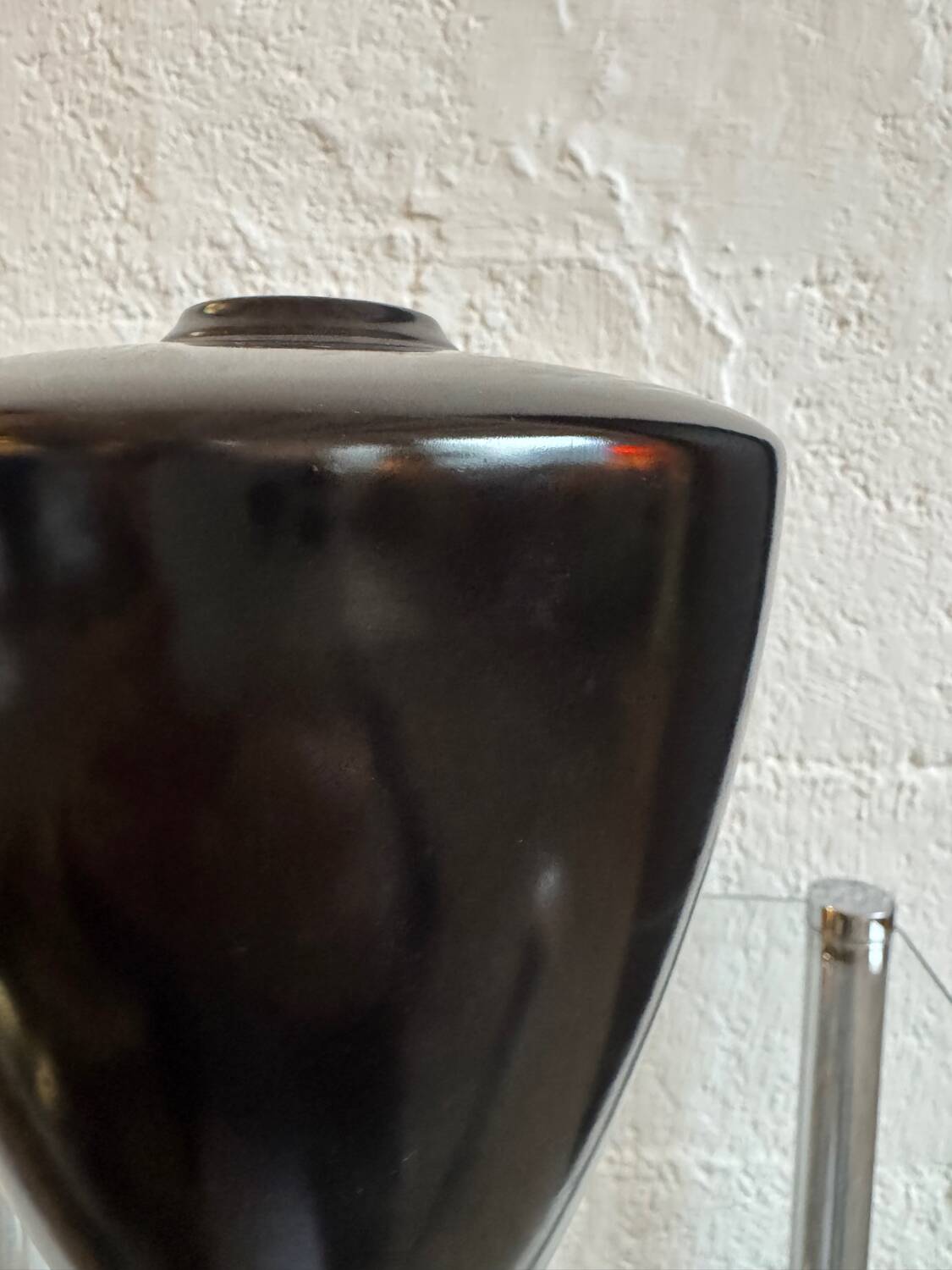 Modernist black ceramic vase from the 1950s.