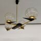 Lampe Suspension Maison Arlus 4 feux design français année 60