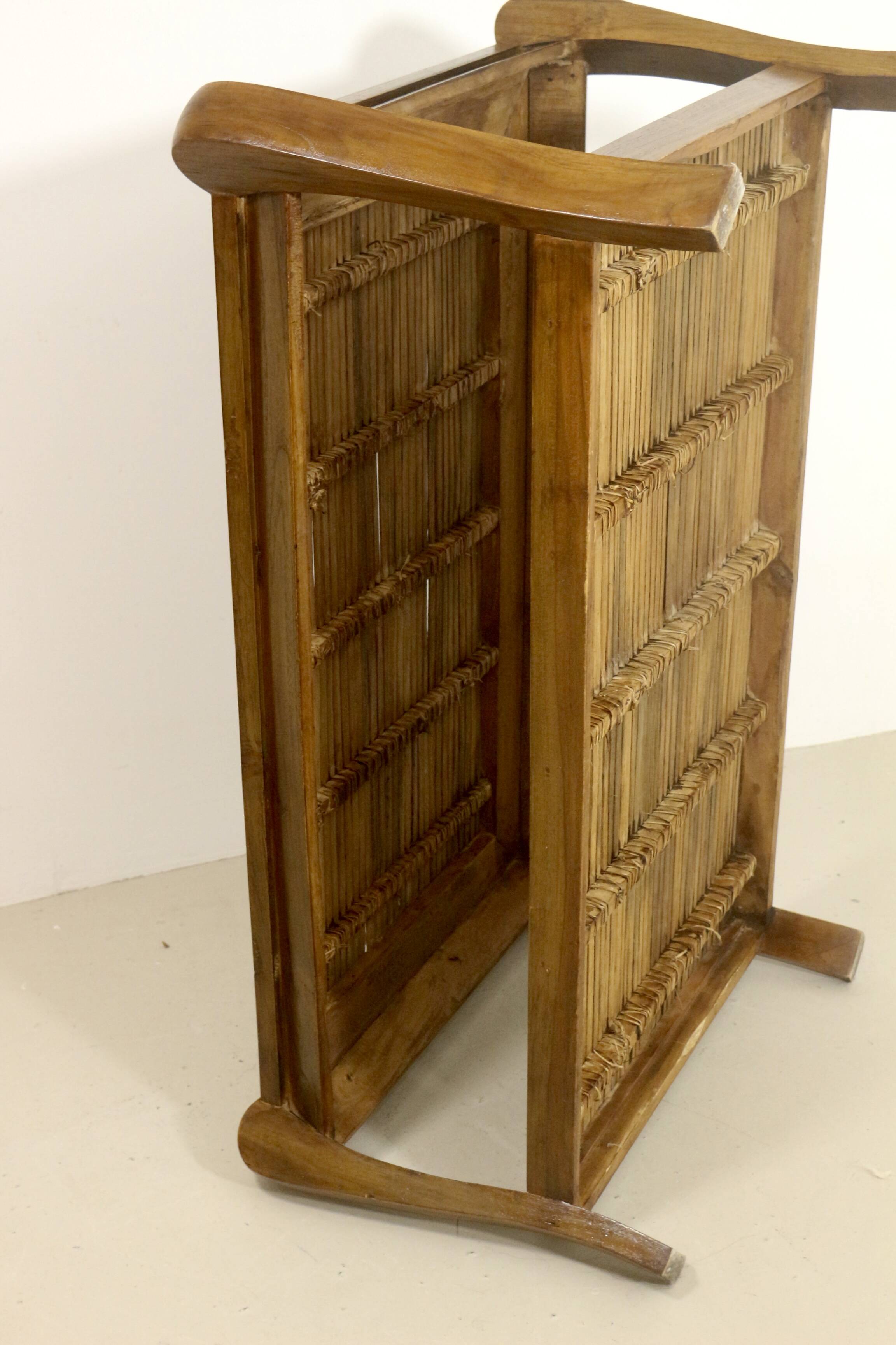 Vintage coffee table in wood and bamboo year 70