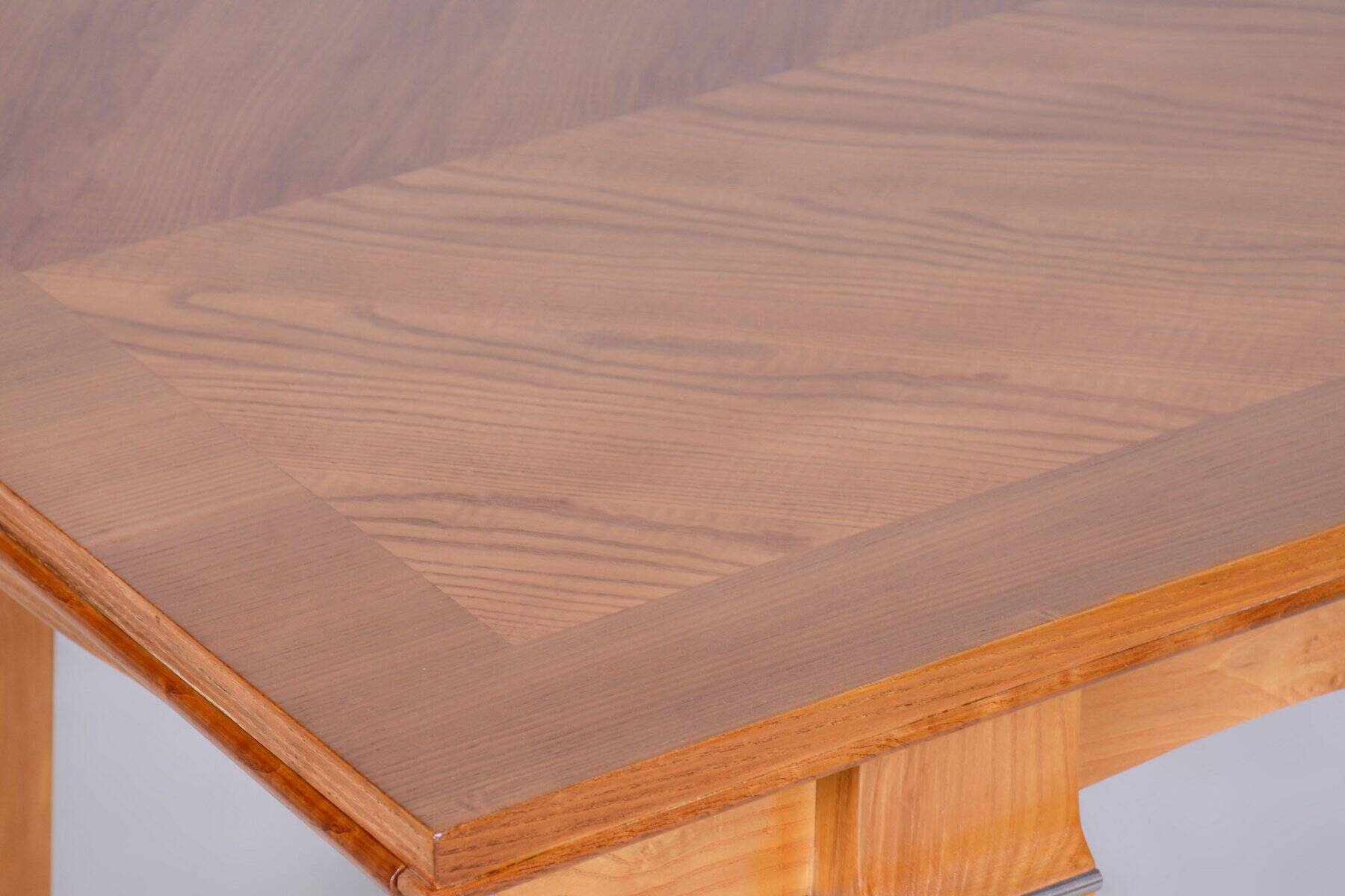 Art Deco Oak & Spruce Folding Table attributed to J. Leleu, France, 1920s
