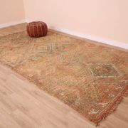 Peach Vintage Moroccan Rug 186 x 329 cm, Berber Wool Rug, Handmade Boho Rug