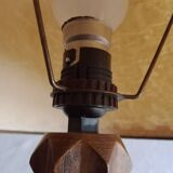 Vintage turned wooden bedside lamps
