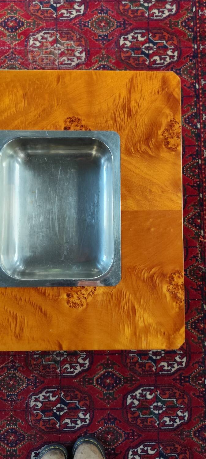 Table basse en loupe d'orme, par Roche Bobois, 1970