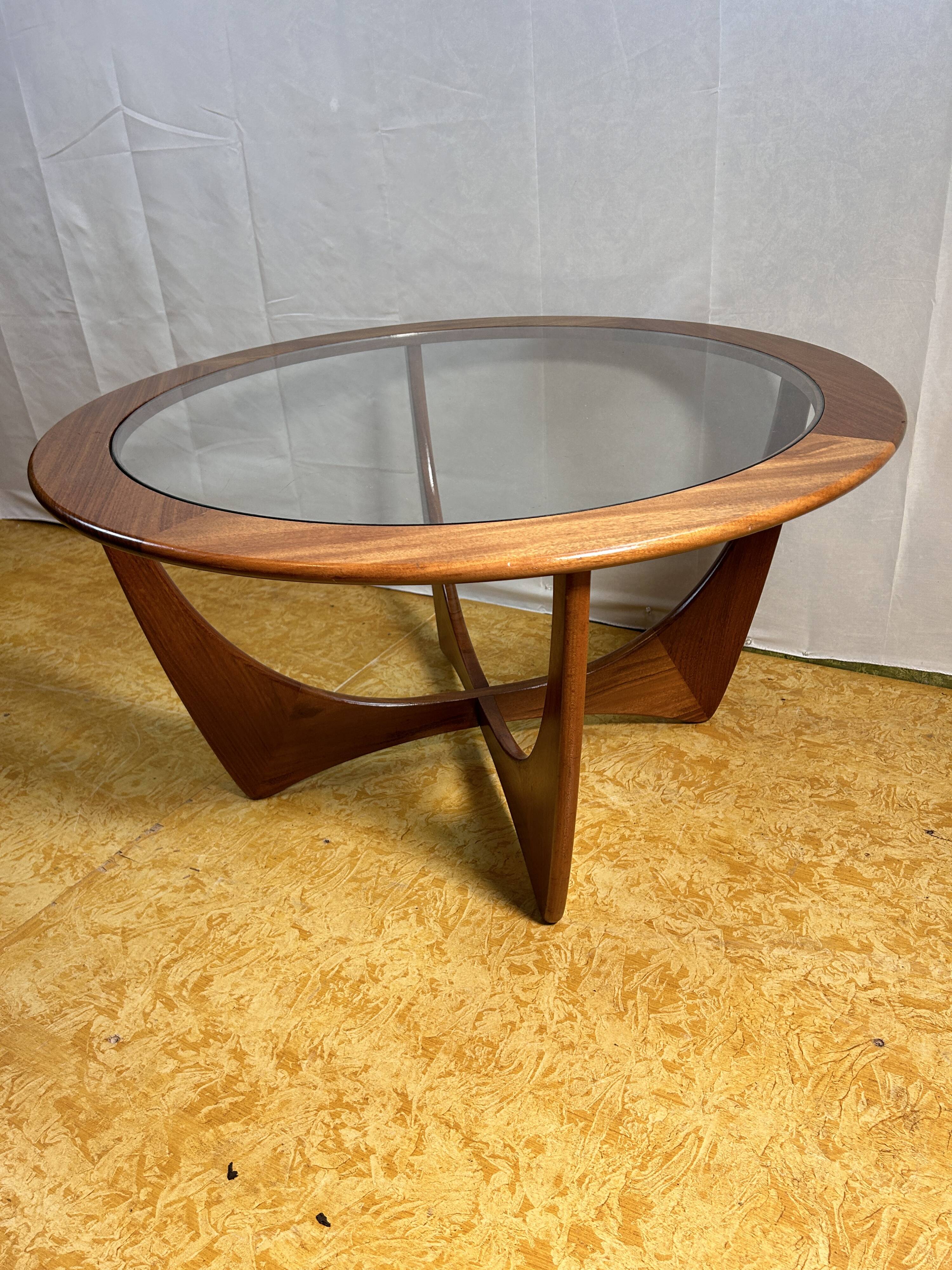Mid Century Retro Vintage Teak Round Astro Coffee Table by GPlan 1960