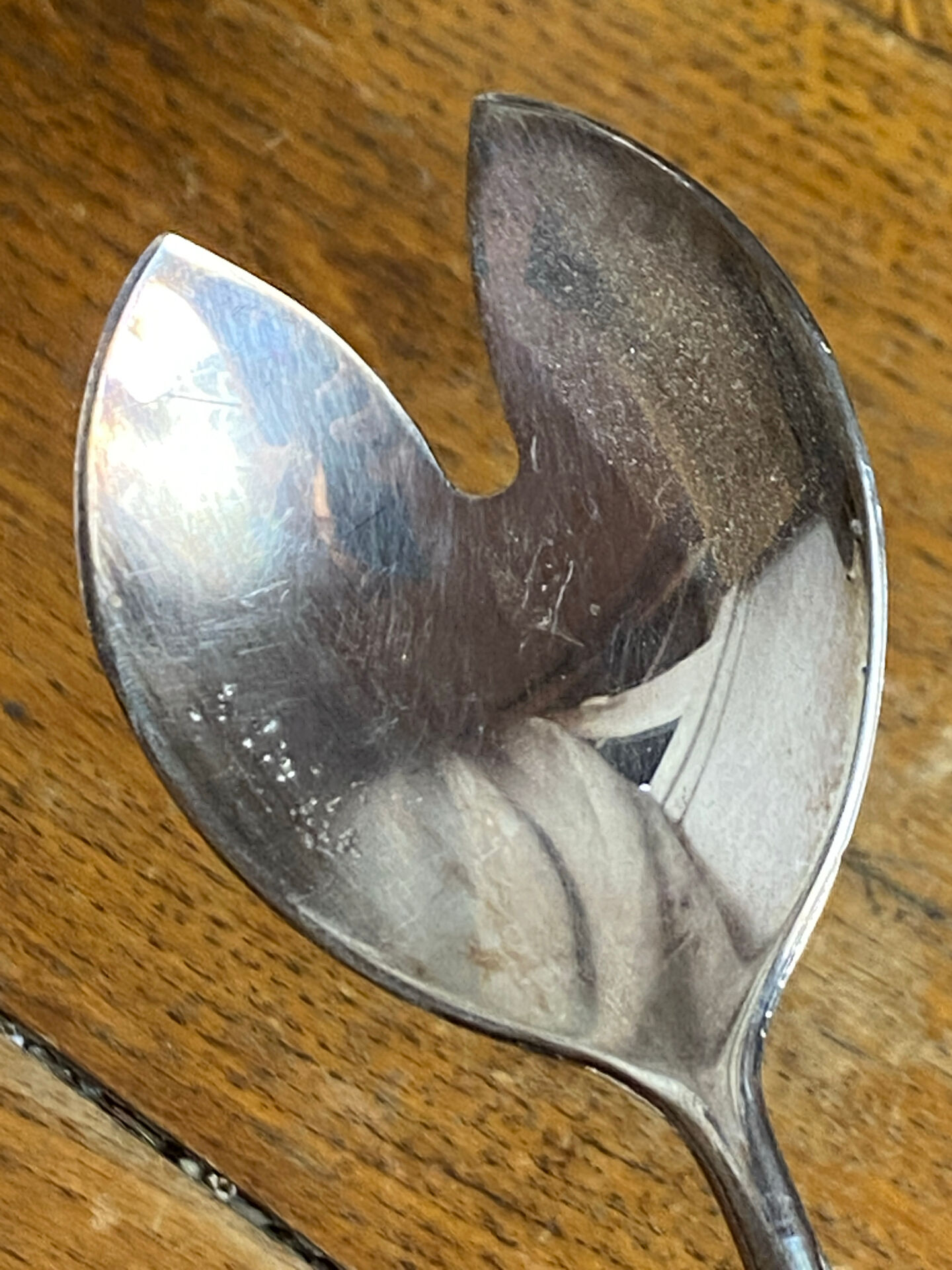 Bamboo-style serving cutlery in silver-plated metal