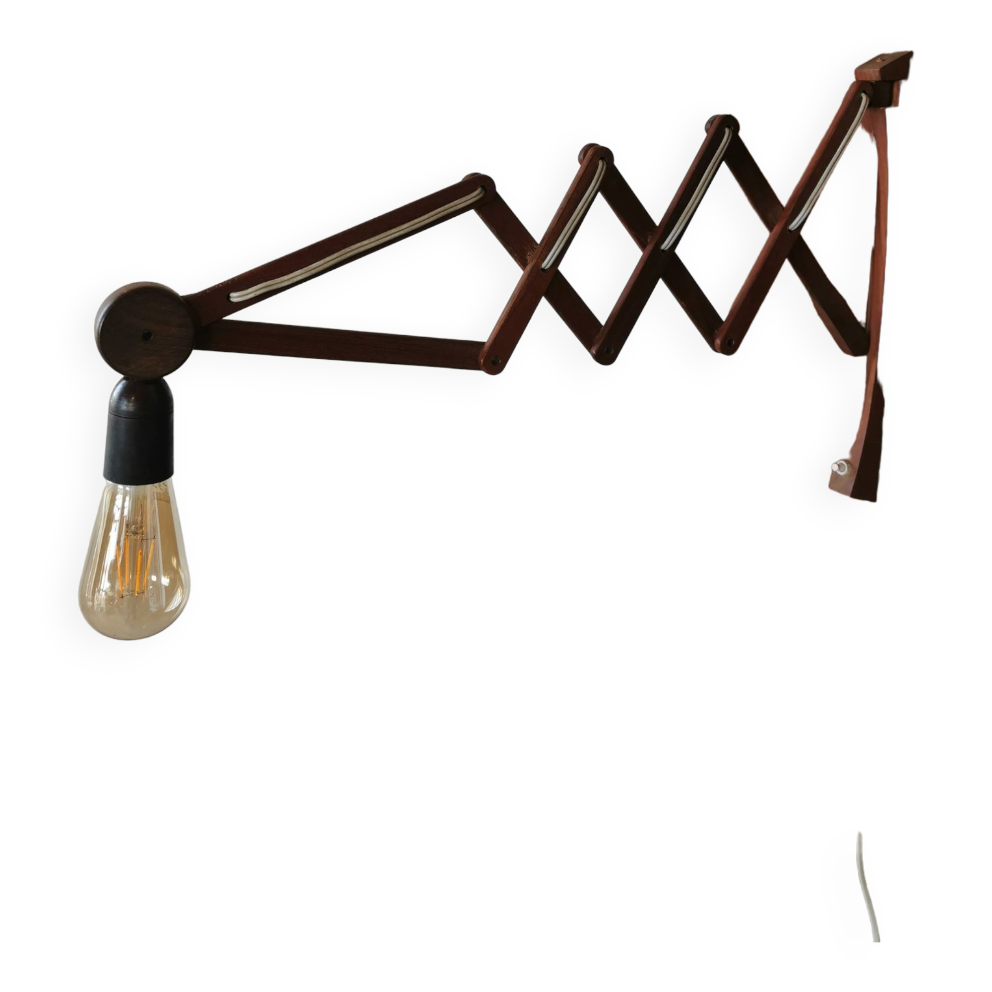 Danish teak scissor wall light circa 1960