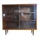 Vintage rosewood library with sliding glass doors – mid-century Scandinavian design