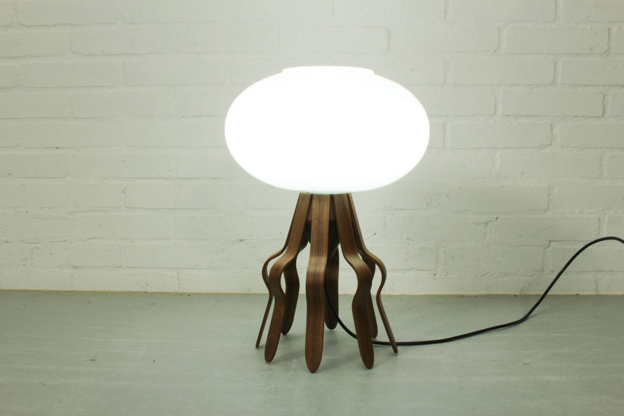 Vintage lampshade with handmade sculptural base