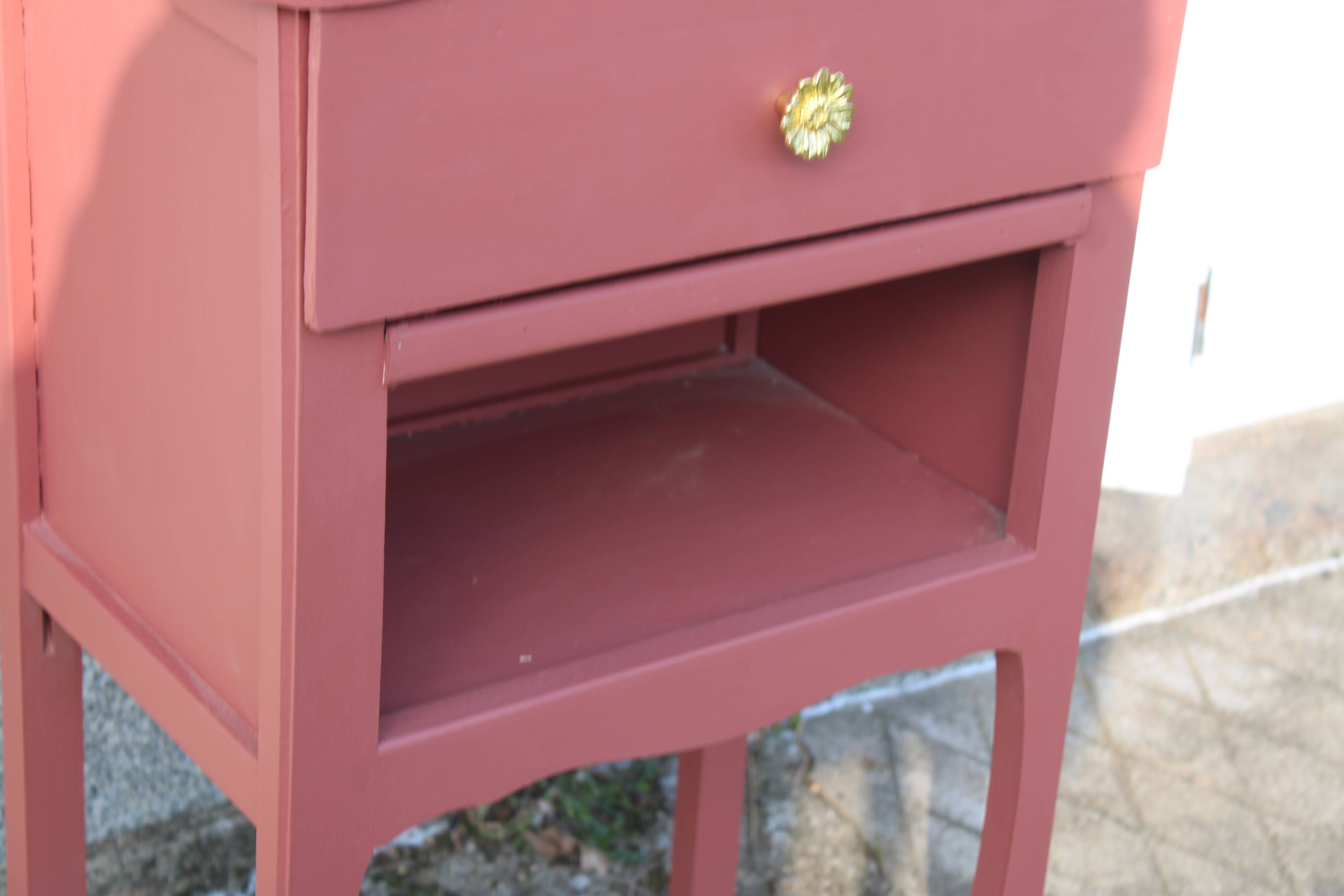 Terracotta pink bedside table