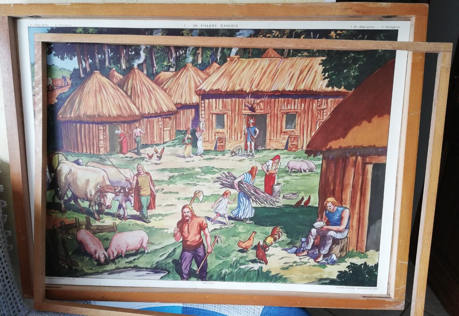 Wooden frame for old Rossignol school posters