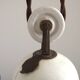 Vintage French Rise & Fall Counterbalance Ceiling Light Opaline Glass Shade