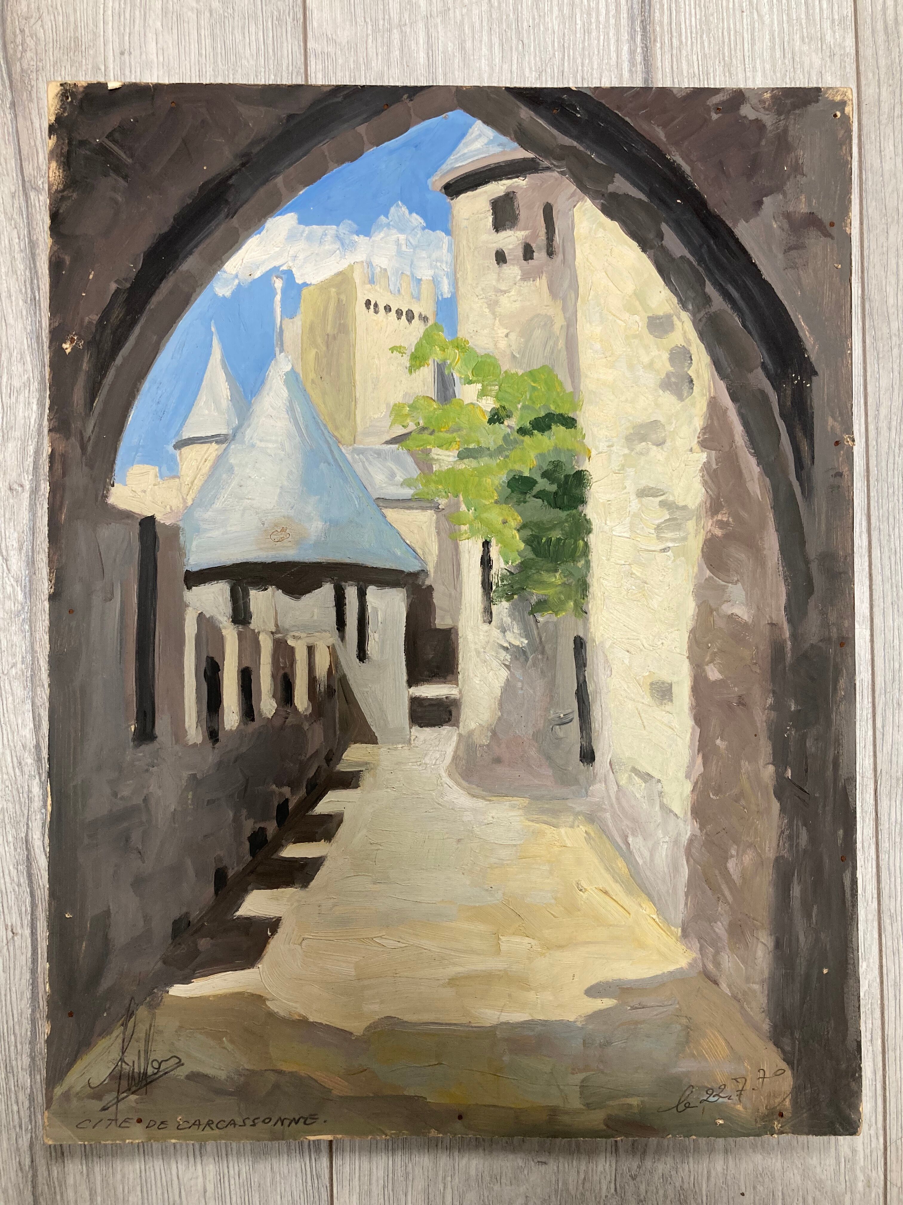 Oil on vintage panel