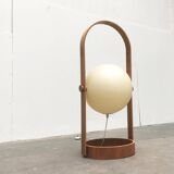 Swiss space-style floor lamp made of plastic and plywood from the 1960s.