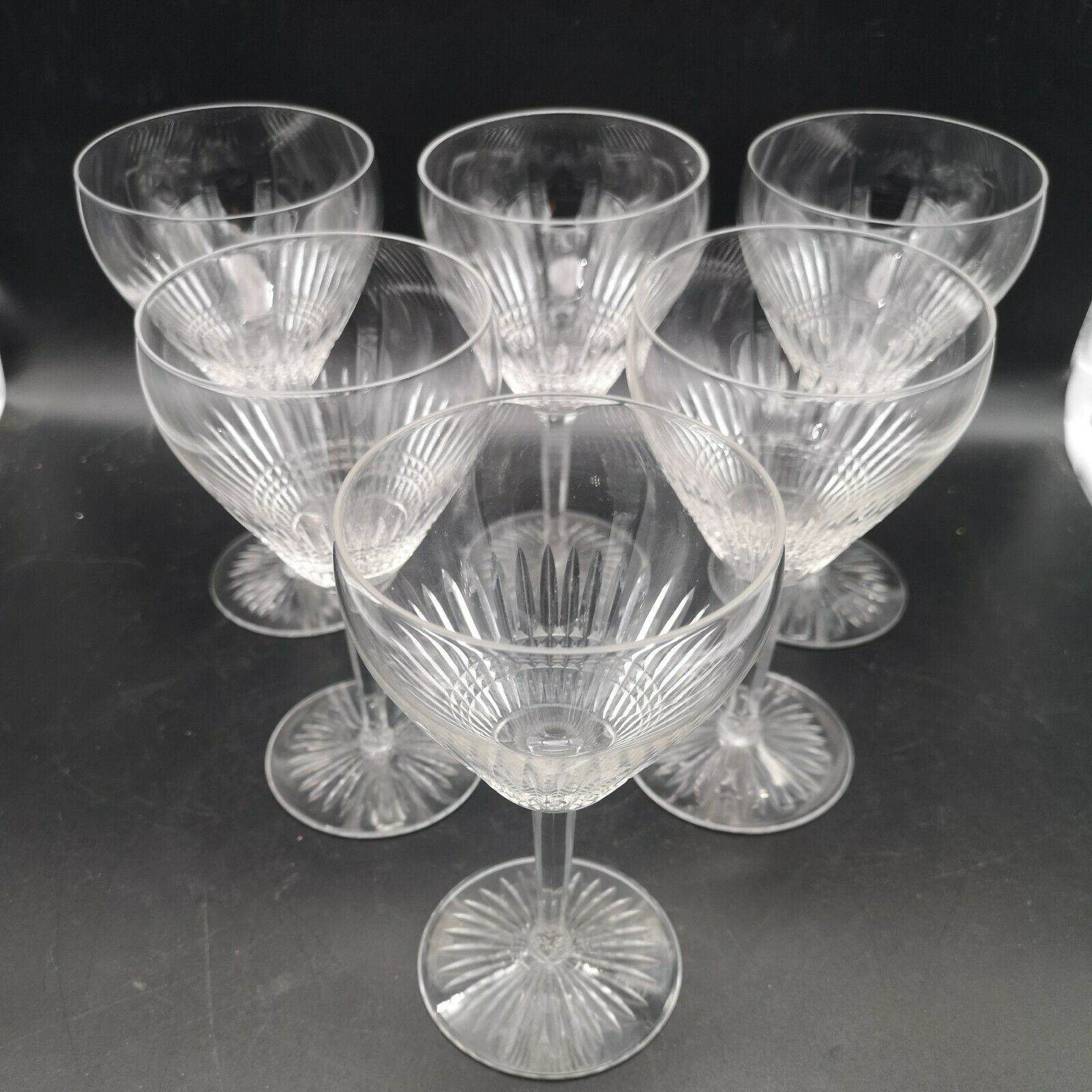 Series of 6 Saint Louis crystal water glasses coli model size 422