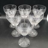 Series of 6 Saint Louis crystal water glasses coli model size 422