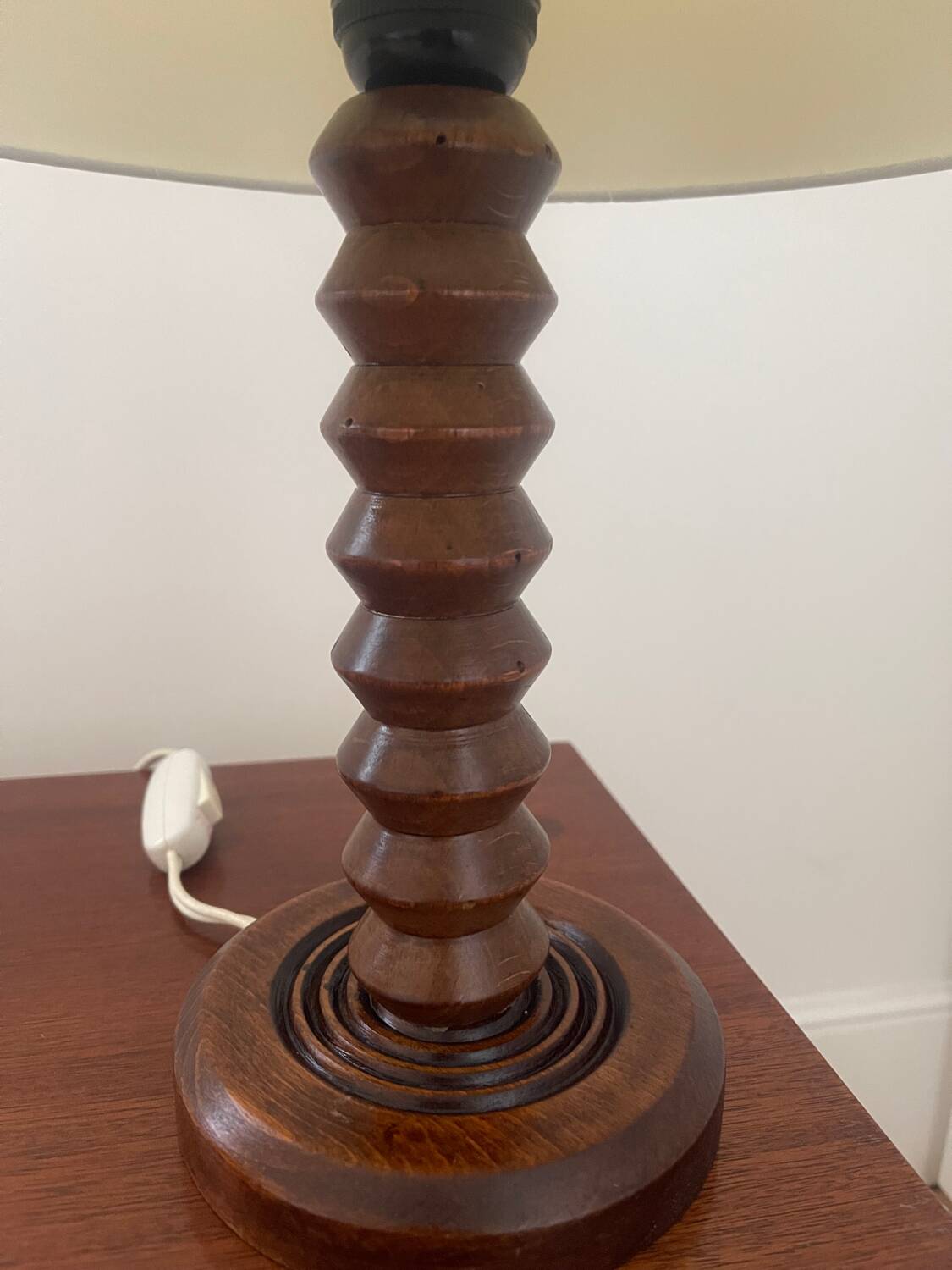 Modernist turned wooden lamp