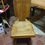 Set table, benches and chairs Pierre Chapo in solid elm