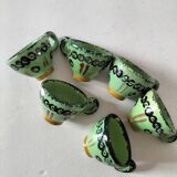 6 mini HB Quimper cups, bright green