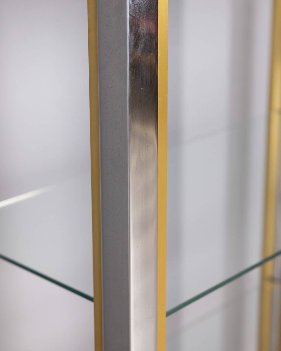 Étagère en métal et verre des années 1970, conçue par renato zevi