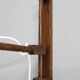 Adjustable mid-century wooden wall lamp with rattan shade, 1970s