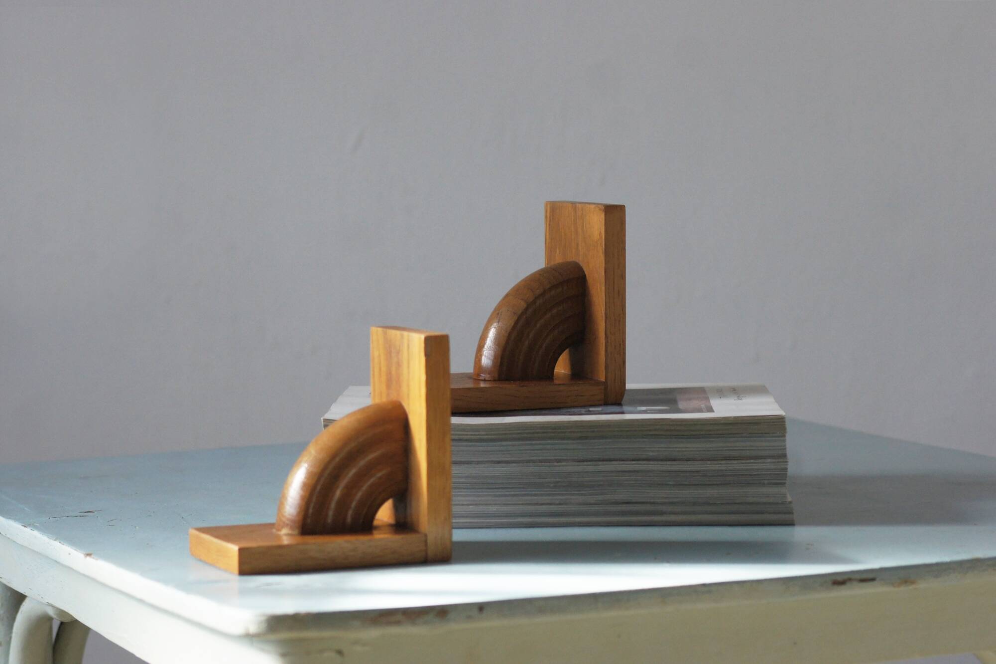Mid-Century Wooden Bookends, 1950s, Set of 2