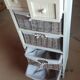 chiffonier, linen chest of drawers made of wood, wicker and fabric