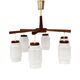 Scandinavian six-arm chandelier made of teak wood, Denmark, 1970s.