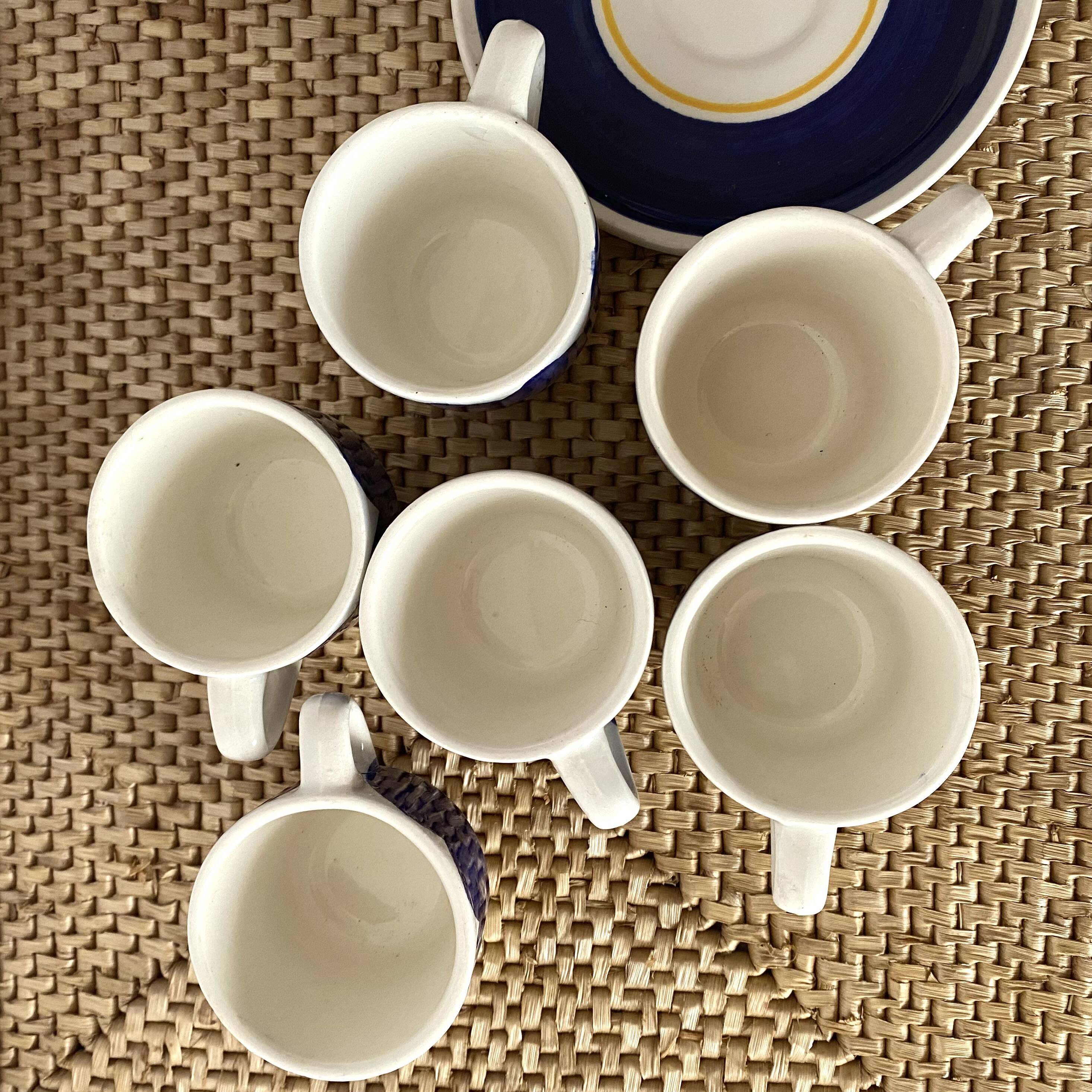 Tasses à café expresso décor peint à la main , Italie