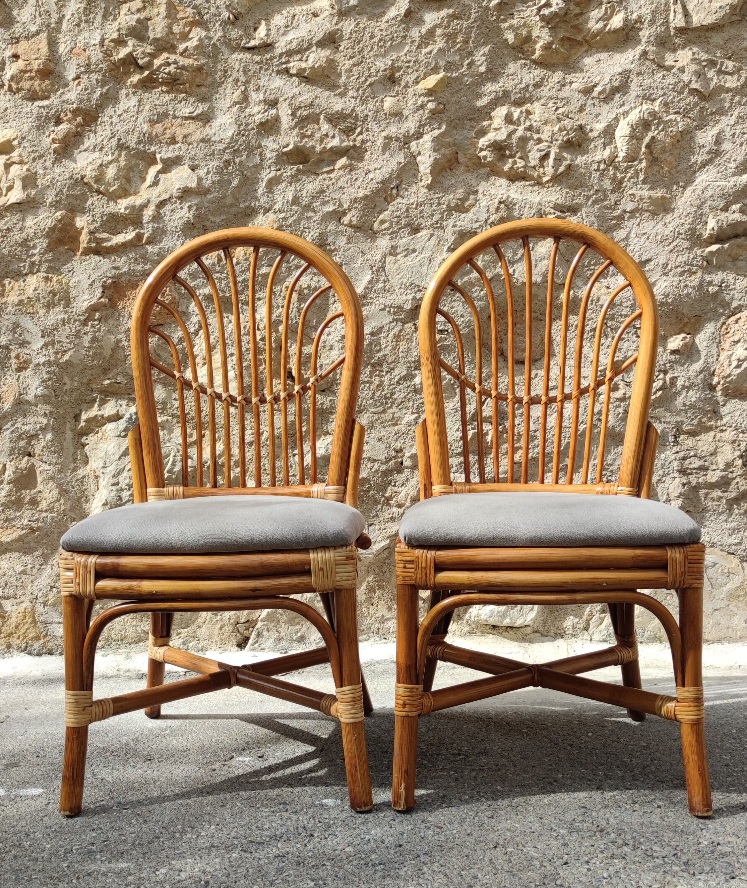 Chaises rotin et bambou