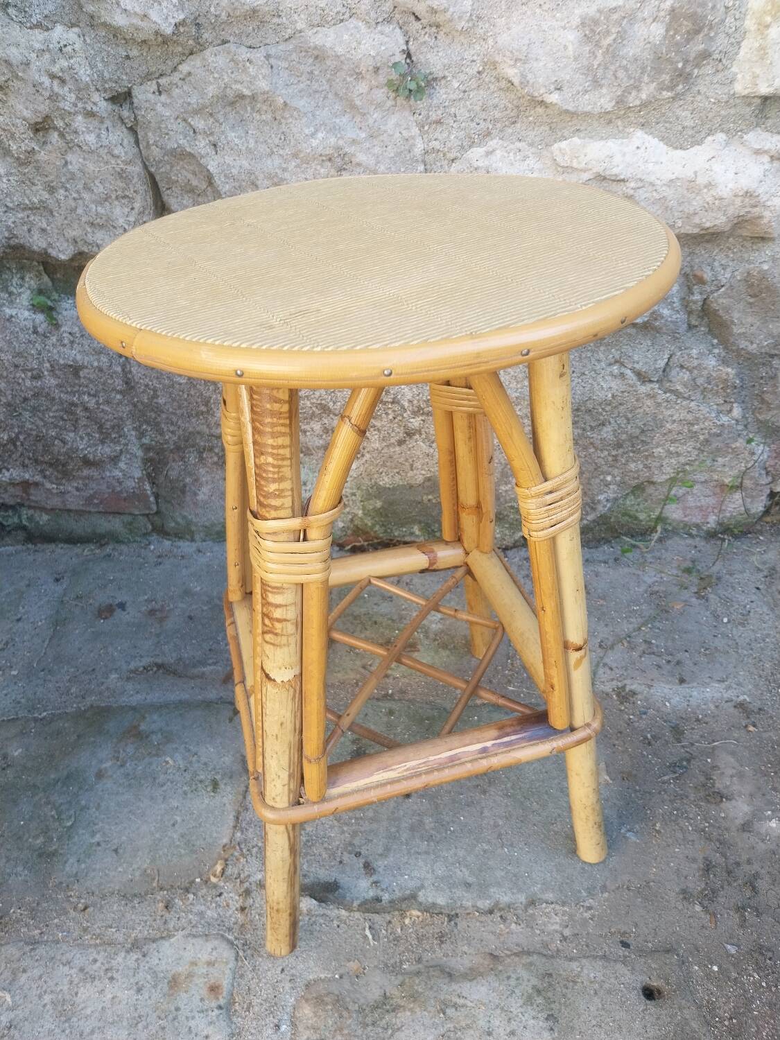 Vintage rattan stool