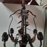 Tole chandelier with floral pattern