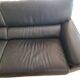 Large 3-seater anthracite leather sofa Roche Bobois