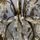 Large Florentine Tole Chandelier with Murano Glass Flowers, Italy, 195