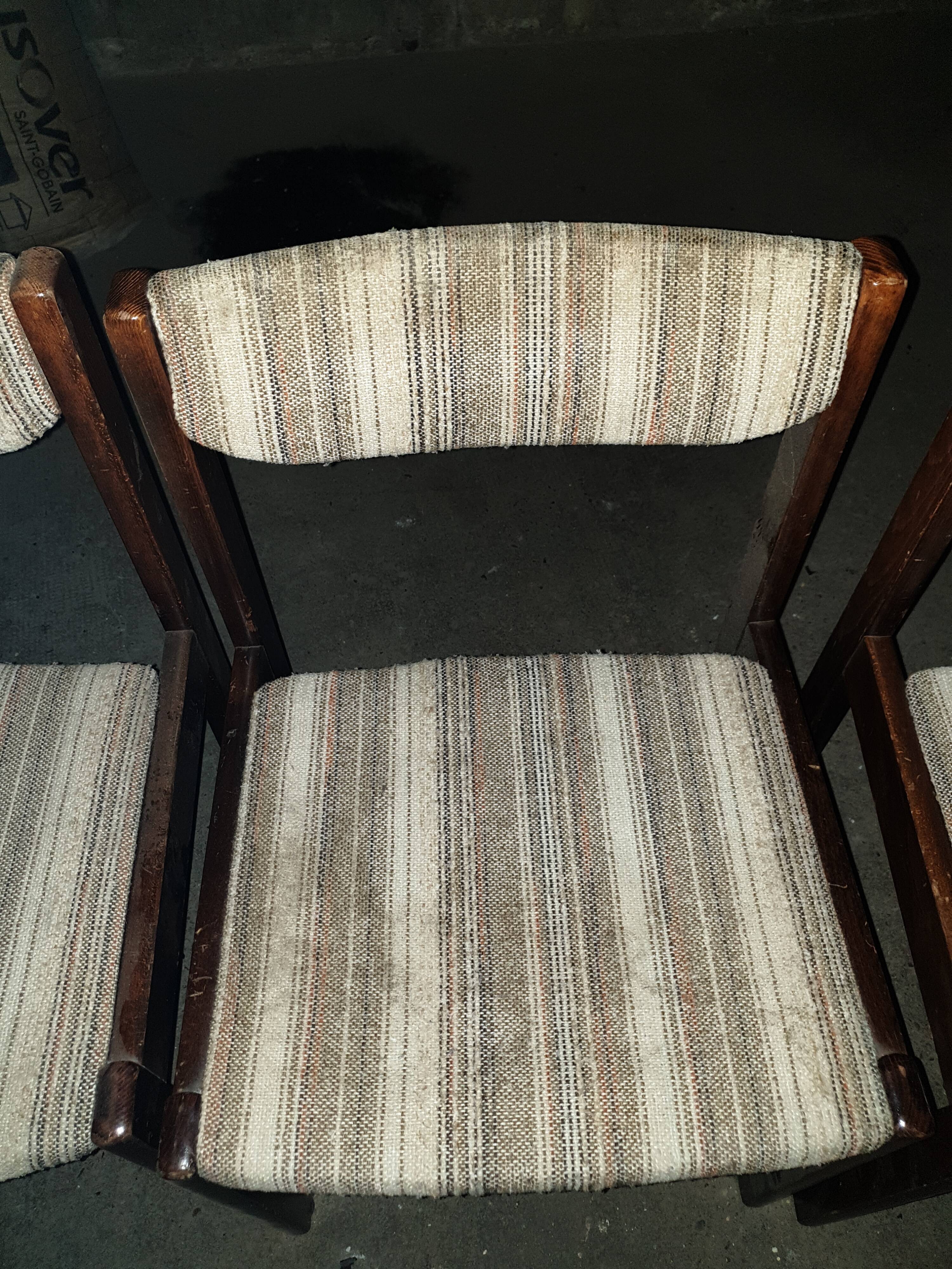 Denmark, 1980, set of 4 curly wool chairs