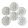 Set of 6 dessert plates, transparent glass with engraved flower pattern.