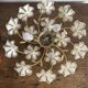 Plafonnier vintage italien fleurs et  métal doré