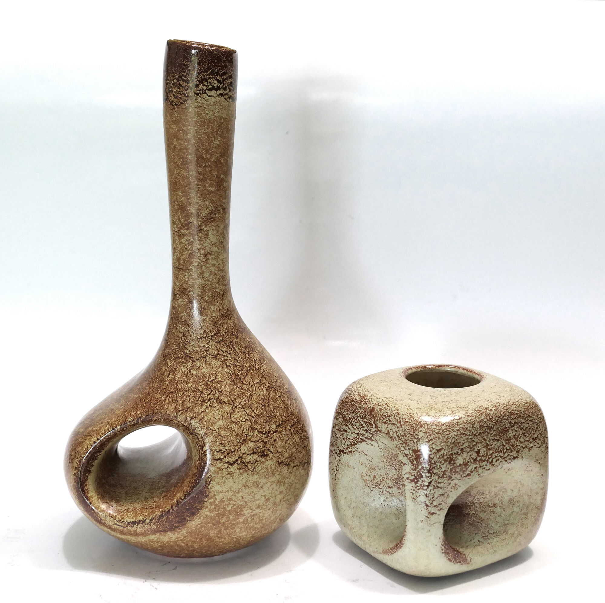 Lot de 2 vases vintage 1960's Bertoncello design Roberto Rigon