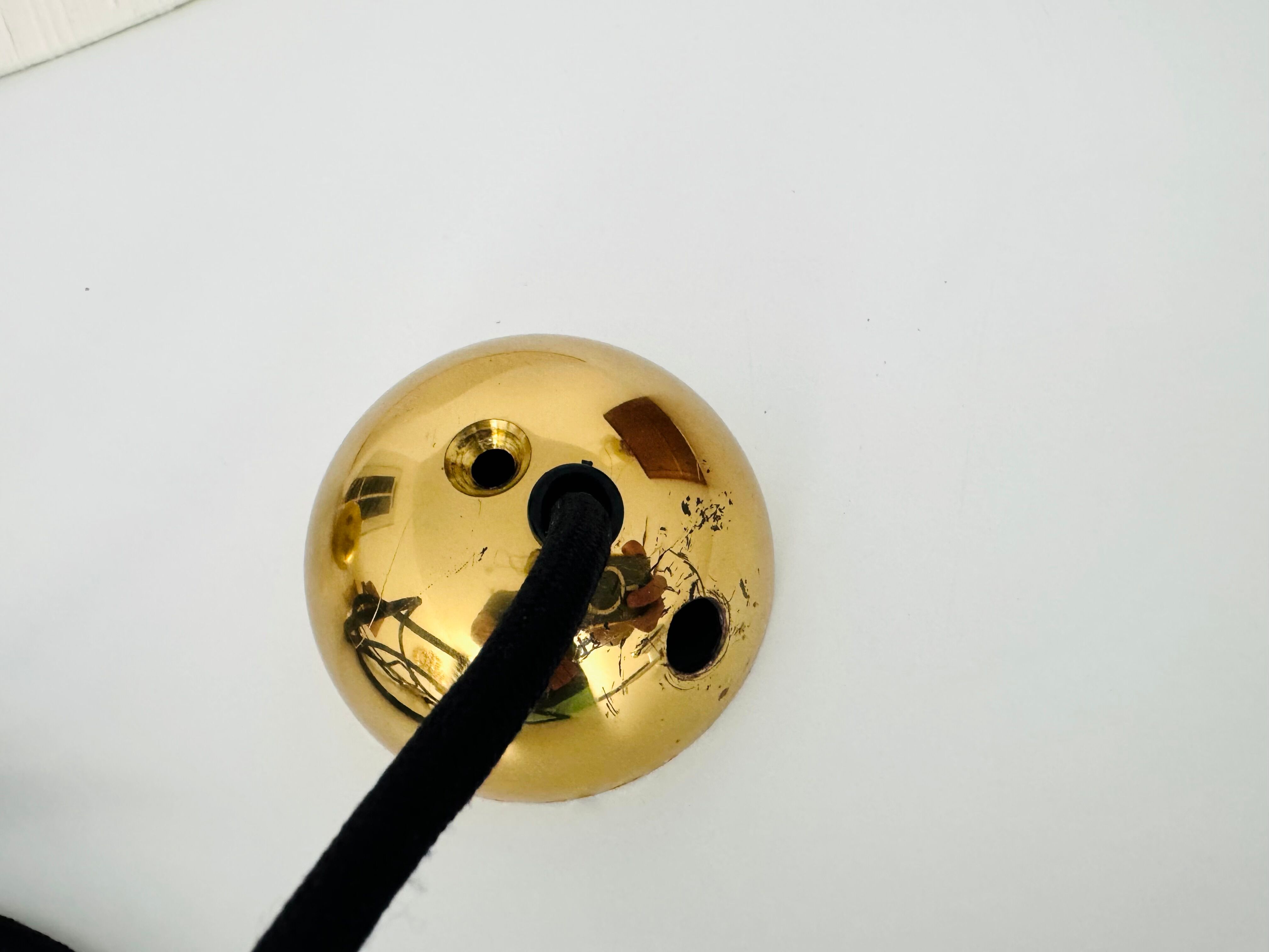 Large Adjustable Brass Pendant Lamp with Counterweight by Florian Schulz
