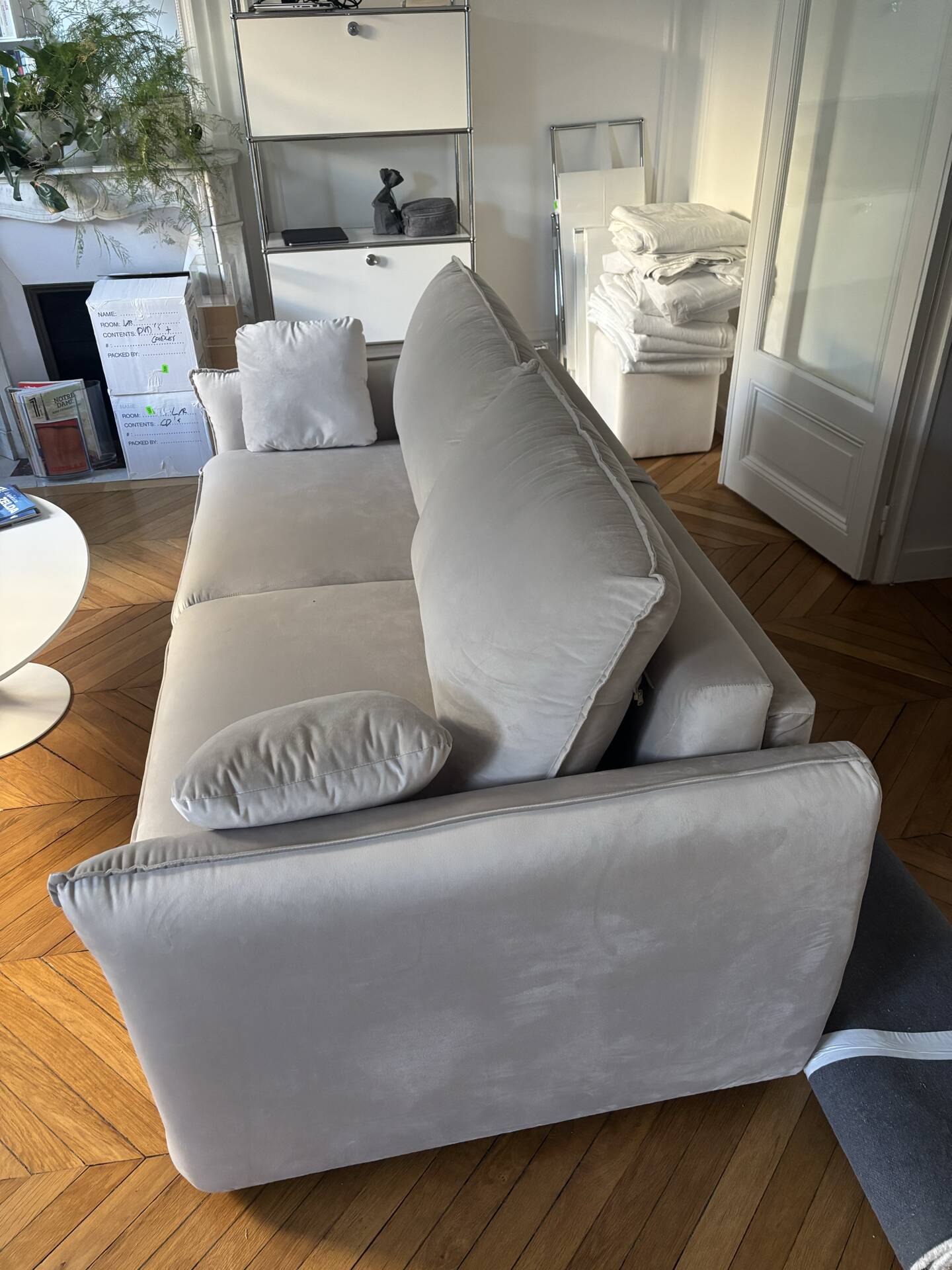 Beige velvet convertible sofa bed sia coco